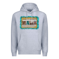 Heather Grey western turquoise's mama background Premium Hoodie - BarkalooDesign