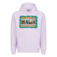 Lilac western turquoise's mama background Premium Hoodie - BarkalooDesign