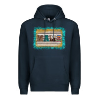 Navy western turquoise's mama background Premium Hoodie - BarkalooDesign