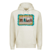 Oatmeal Heather western turquoise's mama background Premium Hoodie - BarkalooDesign