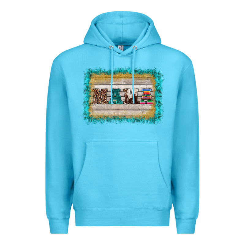 Western Turquoise's Mama Background Premium Hoodie by BarkalooDesign | Teevron