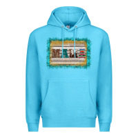 Ocean Blue western turquoise's mama background Premium Hoodie - BarkalooDesign