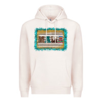 Pale Pink western turquoise's mama background Premium Hoodie - BarkalooDesign