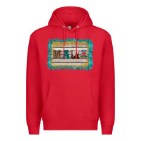 Red western turquoise's mama background Premium Hoodie - BarkalooDesign