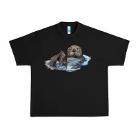 Black california sea otter Urban Heavy Tee - LillyAllenDesigns