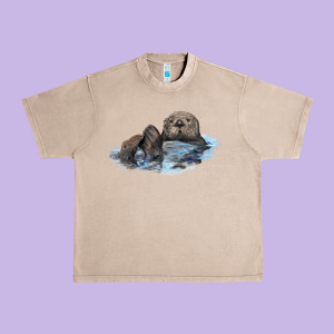 California Sea Otter Urban Heavy Tee Designed By Lillyallendesigns