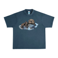 Midnight Navy california sea otter Urban Heavy Tee - LillyAllenDesigns
