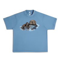 Pebble Blue california sea otter Urban Heavy Tee - LillyAllenDesigns