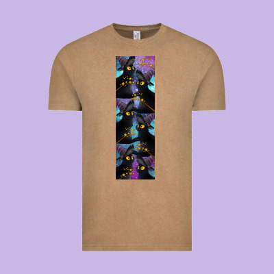 Black Cat Halloween Vintage Tee Designed By Lillyallendesigns