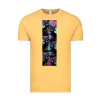 Vintage Mustard Black Cat Halloween Vintage Tee - LillyAllenDesigns