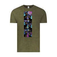 Vintage Olive Black Cat Halloween Vintage Tee - LillyAllenDesigns