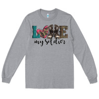 Heather Grey armed forces day love my soldier Long Sleeve Tee - Artiststas