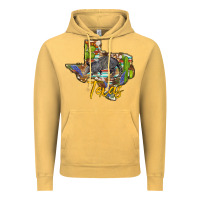 Vintage Mustard texas map armadillo Vintage Hoodie - BarkalooDesign