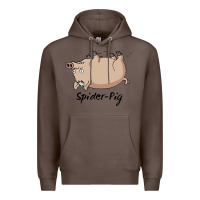 Coffee Spider Pig Premium Hoodie - DesigneFamous