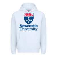 White Newcastle College Premium Hoodie - DesigneFamous