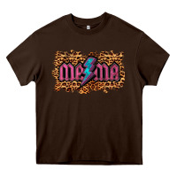 Chocolate Brown Leopard Mama Lightning Heavy Core Tee - RanaPortraitStore