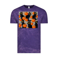 Cloud Purple black cat with pumpkins tumbler Vintage Tee - LillyAllenDesigns