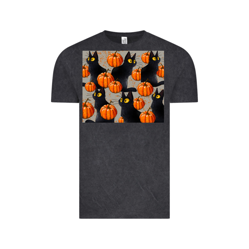 Black Cat With Pumpkins Tumbler Vintage Tee by LillyAllenDesigns | Teevron