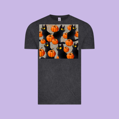 Black Cat With Pumpkins Tumbler Vintage Tee Designed By Lillyallendesigns