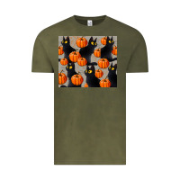 Vintage Olive black cat with pumpkins tumbler Vintage Tee - LillyAllenDesigns