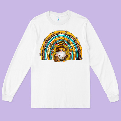 Western Bee Gnomes Sunflowers Beehive Honeycomb Leopard Turquoise Sera Long Sleeve Tee Designed By Artiststas