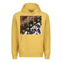 Antique Gold leopard and cowhide gemstone leather Premium Hoodie - BarkalooDesign