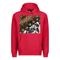 Cardinal leopard and cowhide gemstone leather Premium Hoodie - BarkalooDesign