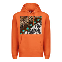 Carrot leopard and cowhide gemstone leather Premium Hoodie - BarkalooDesign