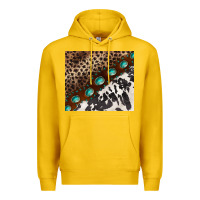 Lemon leopard and cowhide gemstone leather Premium Hoodie - BarkalooDesign