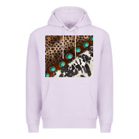Lilac leopard and cowhide gemstone leather Premium Hoodie - BarkalooDesign