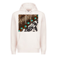 Pale Pink leopard and cowhide gemstone leather Premium Hoodie - BarkalooDesign