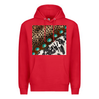 Red leopard and cowhide gemstone leather Premium Hoodie - BarkalooDesign