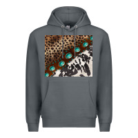 Rock leopard and cowhide gemstone leather Premium Hoodie - BarkalooDesign