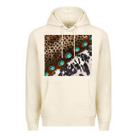 Tofu leopard and cowhide gemstone leather Premium Hoodie - BarkalooDesign