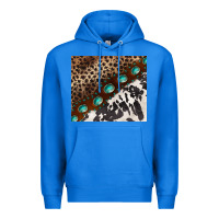 True Royal leopard and cowhide gemstone leather Premium Hoodie - BarkalooDesign