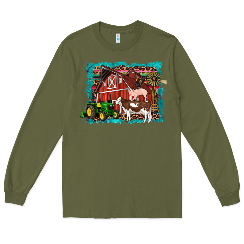 Farm Life Tractor Cow Pig Rooster Long Sleeve Tee by Artiststas | Teevron