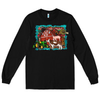 Black farm life tractor cow pig rooster Long Sleeve Tee - Artiststas