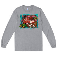 Heather Grey farm life tractor cow pig rooster Long Sleeve Tee - Artiststas