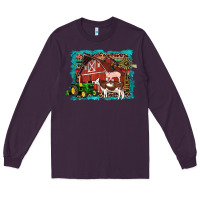Plum farm life tractor cow pig rooster Long Sleeve Tee - Artiststas