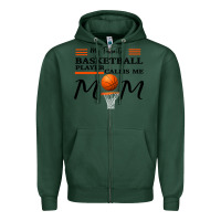 Sports Green My Favorite Basketball Player Calls Me Mom Zipper Hoodie - Bettercallsaul