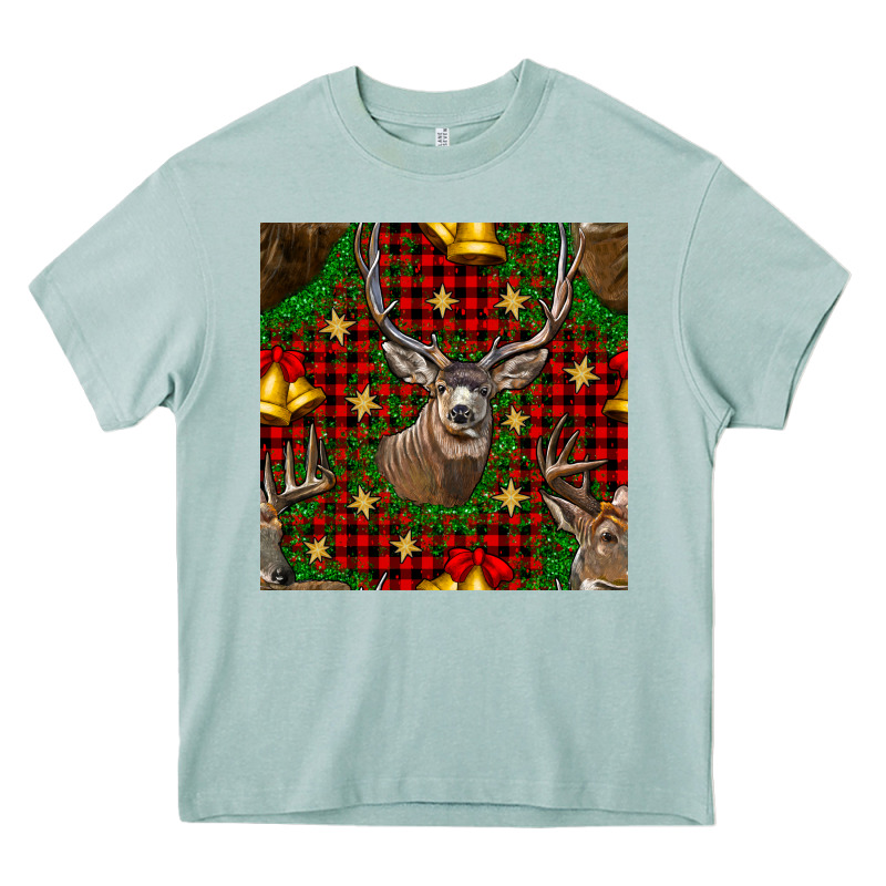 Christmas Deer And Bell Seamless Pattern Heavy Core Tee by BundleAndBundleShop | Teevron