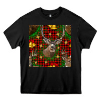 Black christmas deer and bell seamless pattern Heavy Core Tee - BundleAndBundleShop