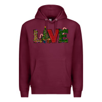 Burgundy christmas tree love Premium Hoodie - RanaPortraitStore