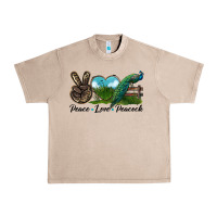 French Oak Peace Love Peacock Urban Heavy Tee - LillyAllenDesigns