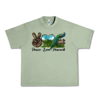 Oil Green Peace Love Peacock Urban Heavy Tee - LillyAllenDesigns