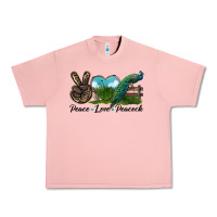 Salmon Peace Love Peacock Urban Heavy Tee - LillyAllenDesigns