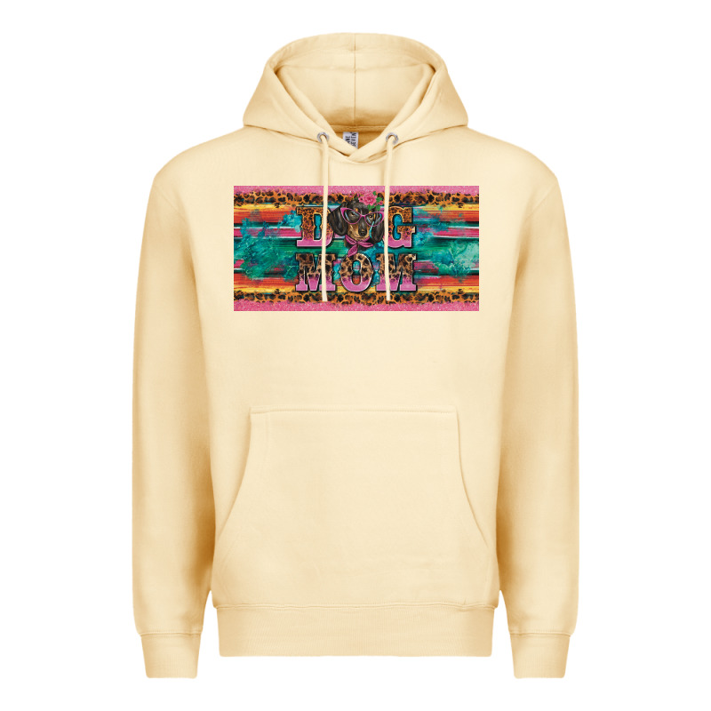Dog Mom Danchshund  License Plate Template Premium Hoodie by BarkalooDesign | Teevron
