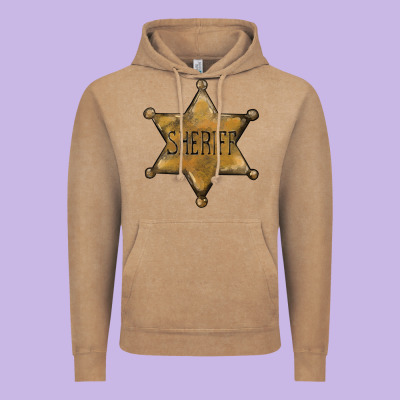 Sheriff Star Vintage Hoodie Designed By Barkaloodesign