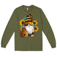 Army Green western bee gnomes beehive honey sunflowers gemstone Long Sleeve Tee - Artiststas