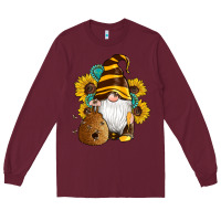 Burgundy western bee gnomes beehive honey sunflowers gemstone Long Sleeve Tee - Artiststas